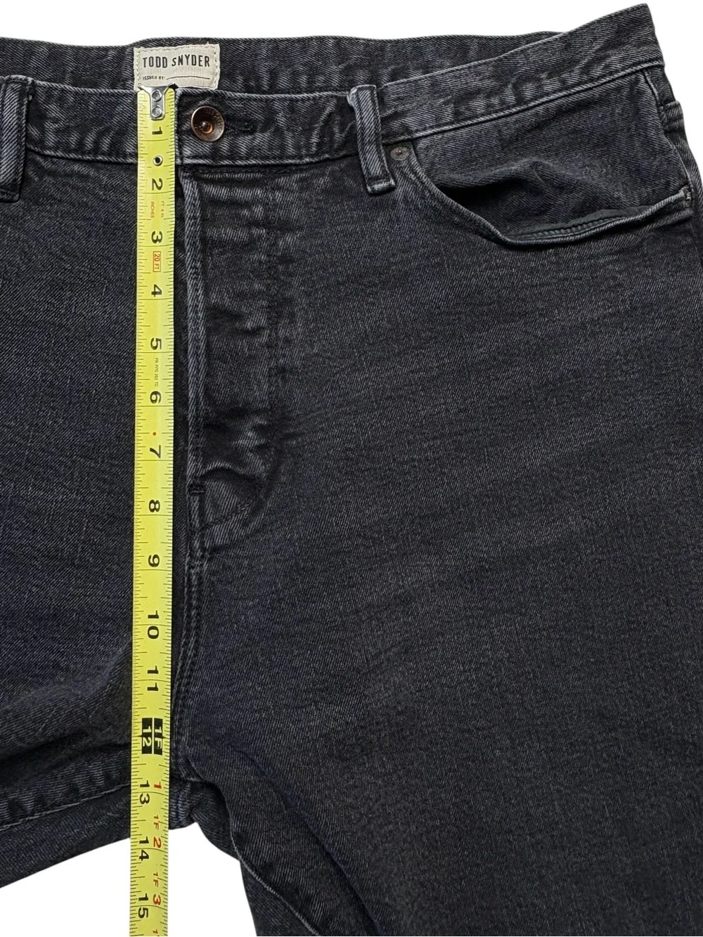 Todd Snyder Black Faded Wash Classic Fit Straight Jeans 38x32 Button Fly